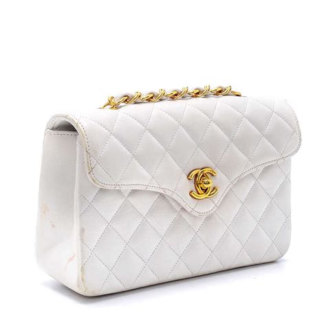 white chanel tote bag|White Chanel crossbody bag.